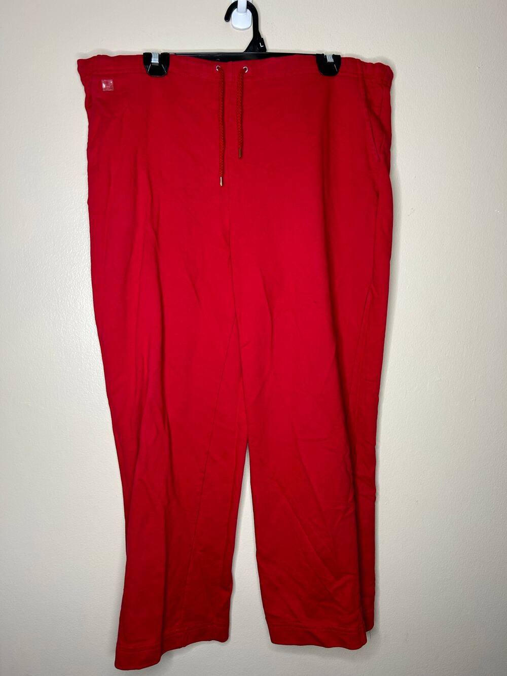 Women’s Large Lauren Jeans Co. Ralph Lauren Red Cotton Pants Elastic Waist